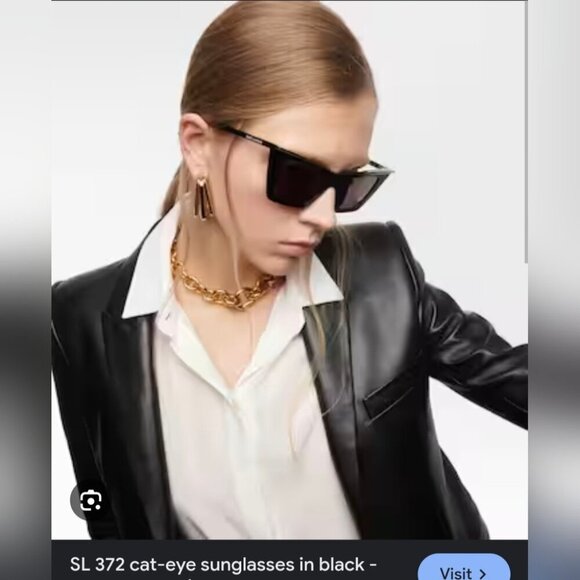 Saint Laurent Women's Sunglasses Black Cateye SL 372 001 54mm 54-16-145 - Picture 6 of 15